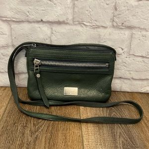 Fossil Genuine Leather Hunter Green Crossbody